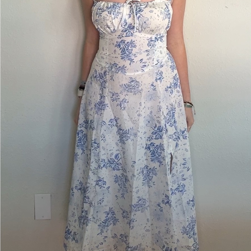 White and Blue Sundress